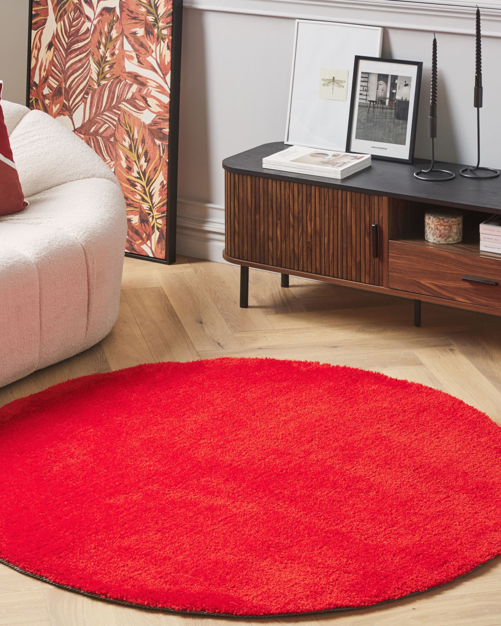 DEMRE shaggy rug Red ø 140 cm [1]