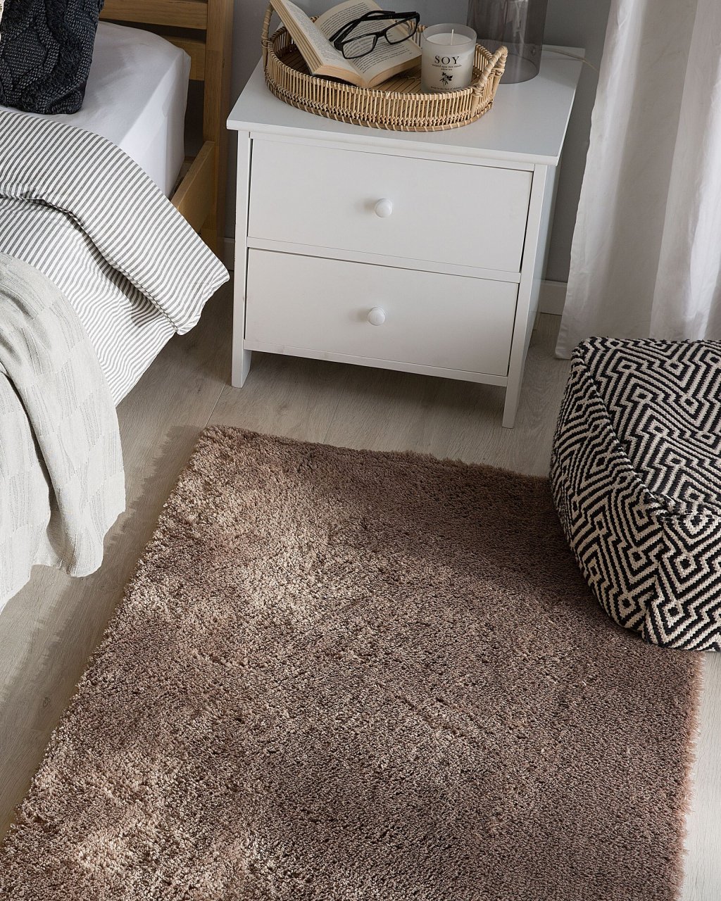 Shaggy rug EVREN Light brown 80 x 150 cm [1]