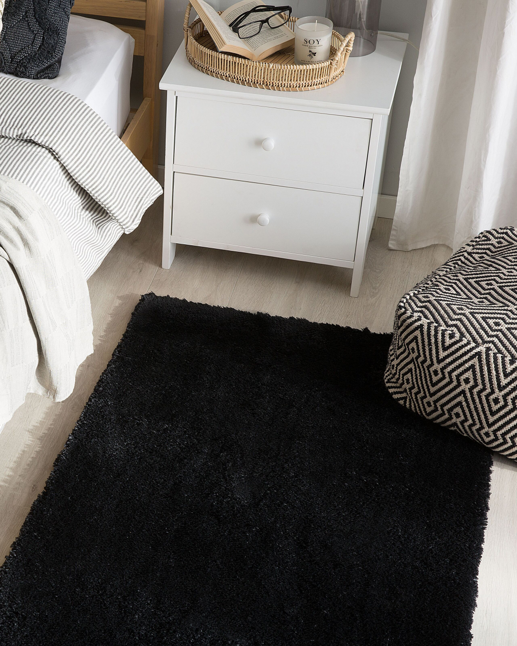 Shaggy rug EVREN Black 80 x 150 cm [1]