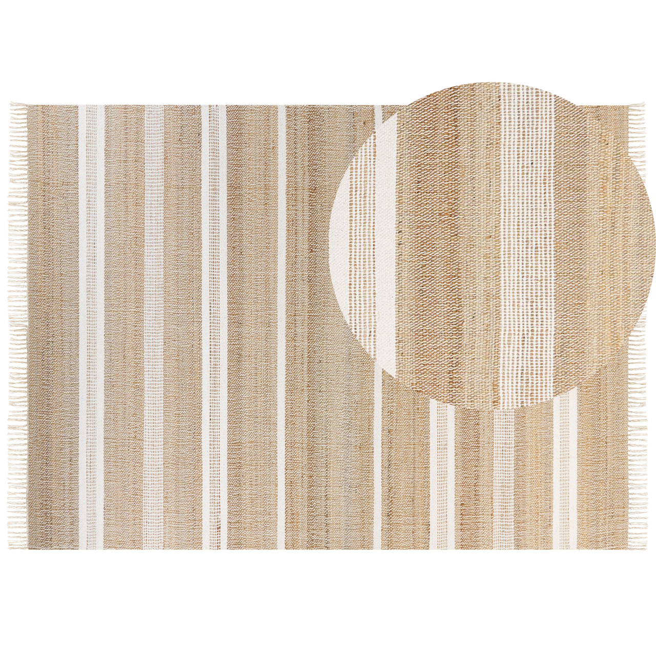 Covor TALPUR Alb 160 x 230 cm Iută [2]