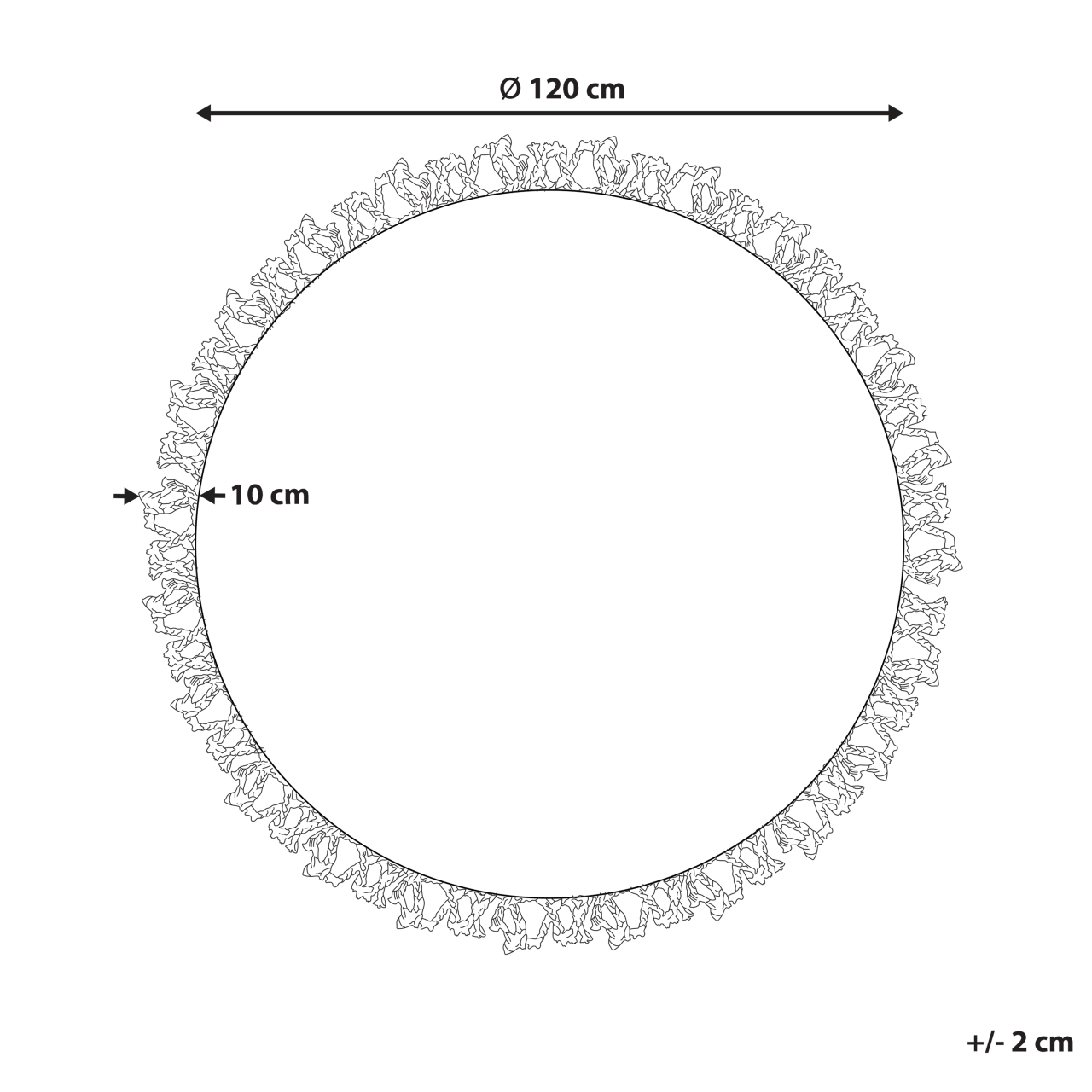 Covor ZONGULDAK Bej ø 120 cm Iută [3]