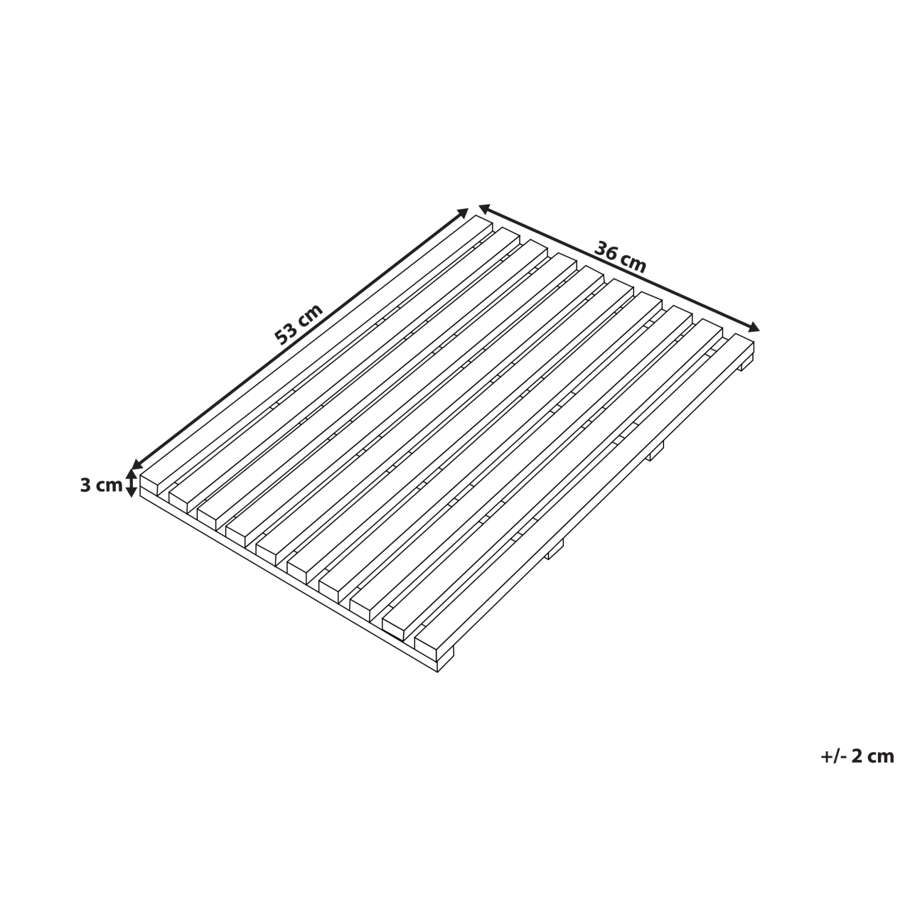 BARTOW bath mat Light brown 53 x 36 cm Bamboo wood [3]