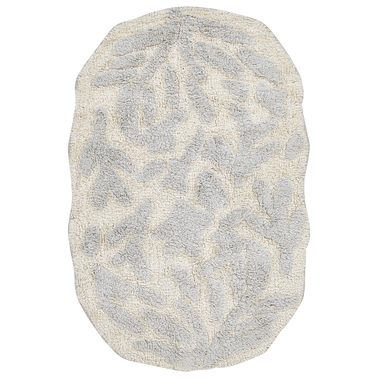 Bath mat DERIK Light grey 60 x 90 cm Cotton [2]