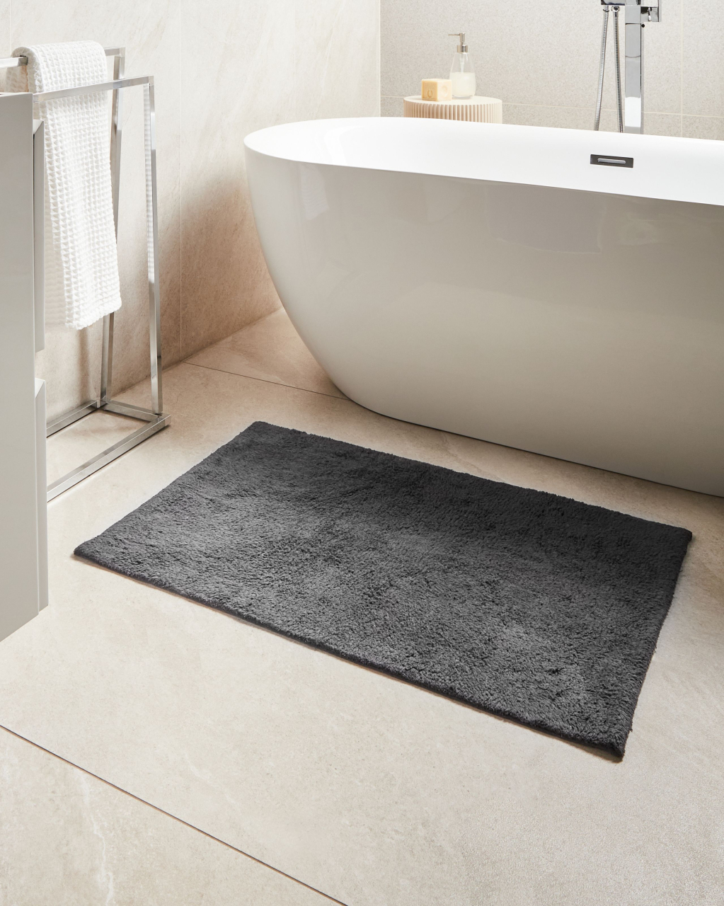 Goela Bath Mat Black 60 x 90 cm Cotton [1]