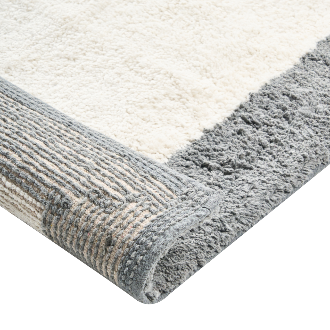 Bath mat KABRI Grey/Beige 60 x 90 cm Cotton [5]