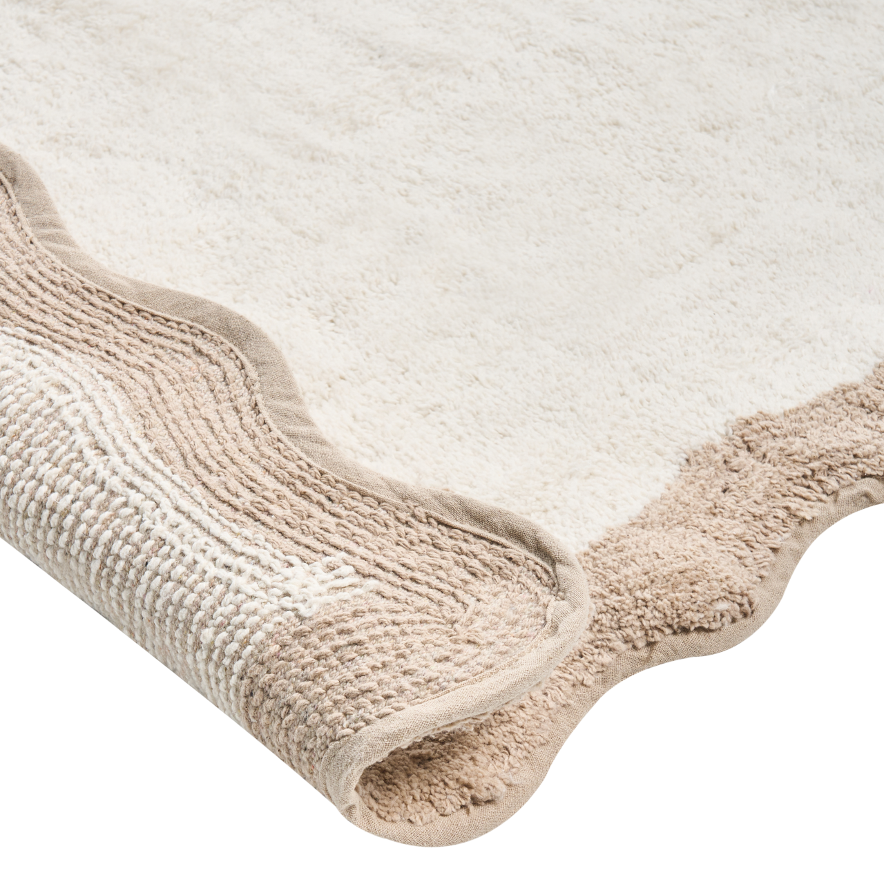 Covoraș de baie NANGAL Maro/Bej 60 x 90 cm Bumbac [5]