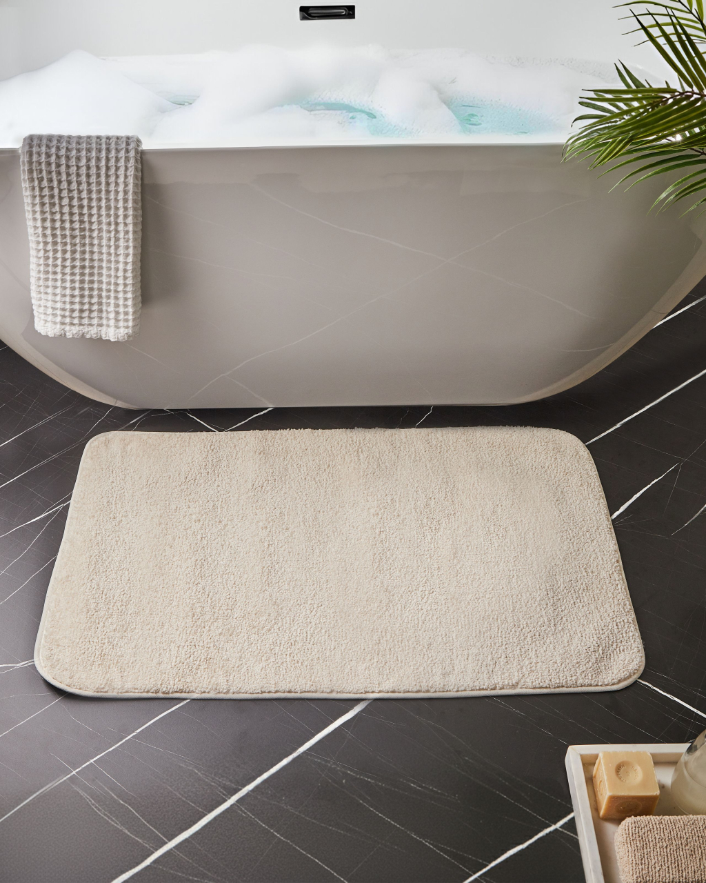 Bath mat URLANA Off-white 60 x 90 cm Microfiber [1]