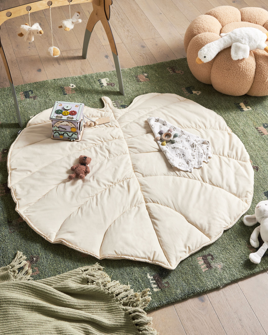 Covoraș de joacă pentru copii EOLIA 110 x 110 cm Bumbac Alb-murdar [1]
