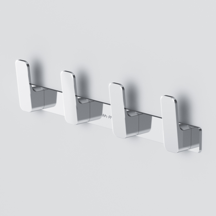Cuier baie AM.PM Func A8F35900, montaj pe perete, sistem fixare Power Kit inclus, cu 4 agatatori, cromat [4]