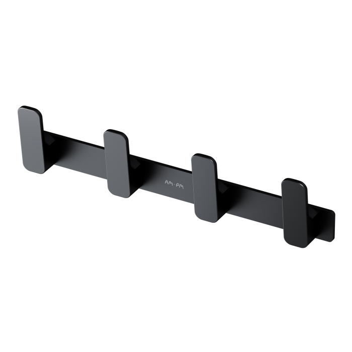 Cuier baie AM.PM Func A8F35922, montaj pe perete, sistem fixare Power Kit inclus, cu 4 agatatori, negru mat [5]