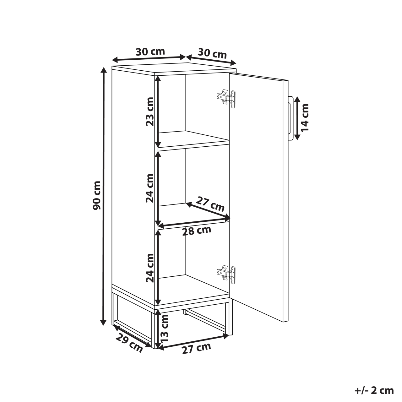 Bathroom cabinet MISCANTI Bamboo wood 30 cm Light brown [3]