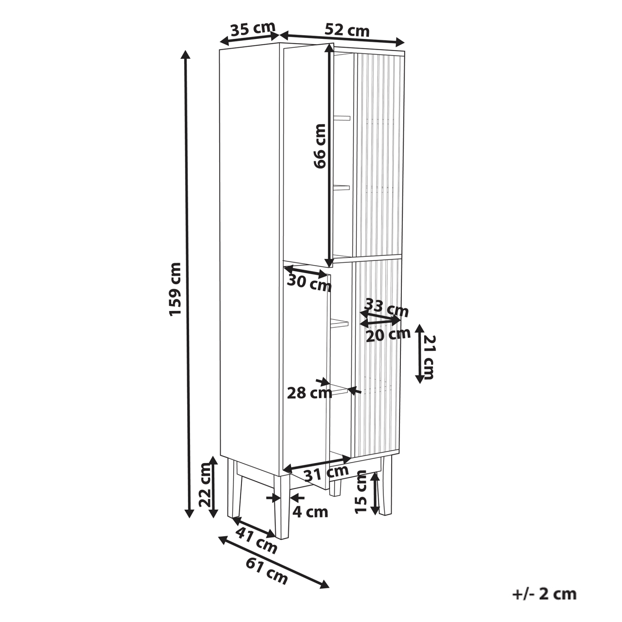 Dulap de baie NUBES 52 cm Alb [3]