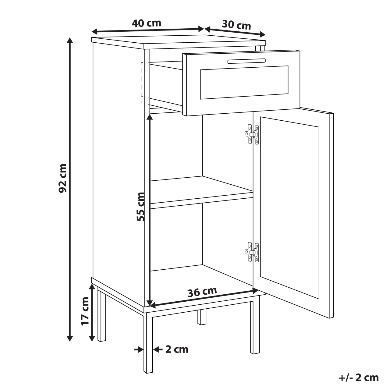 Dulap de baie ROSELL 40 cm Maro deschis [3]