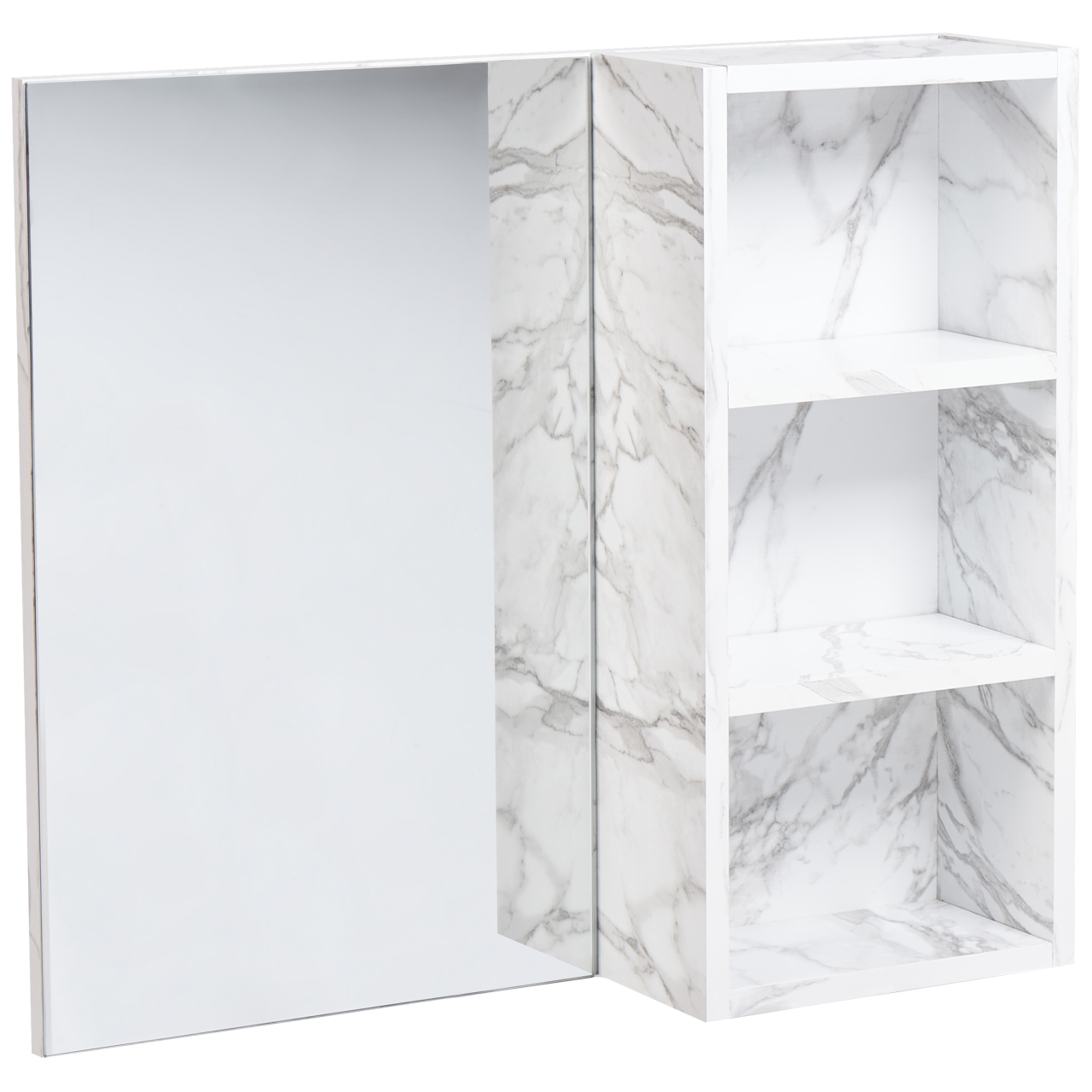 JOINVILLE wall-mounted bathroom cabinet with mirror 60 cm 54 cm Marble white [2]