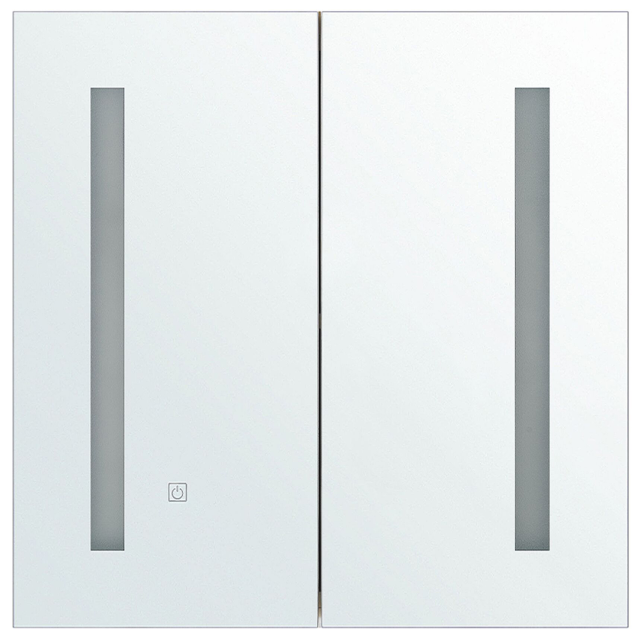 Dulap de baie suspendat cu oglindă LED CHABUNCO 60 cm 60 cm Alb [5]