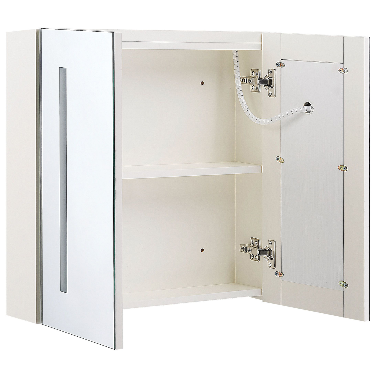 Dulap de baie suspendat cu oglindă LED CHABUNCO 60 cm 60 cm Alb [4]