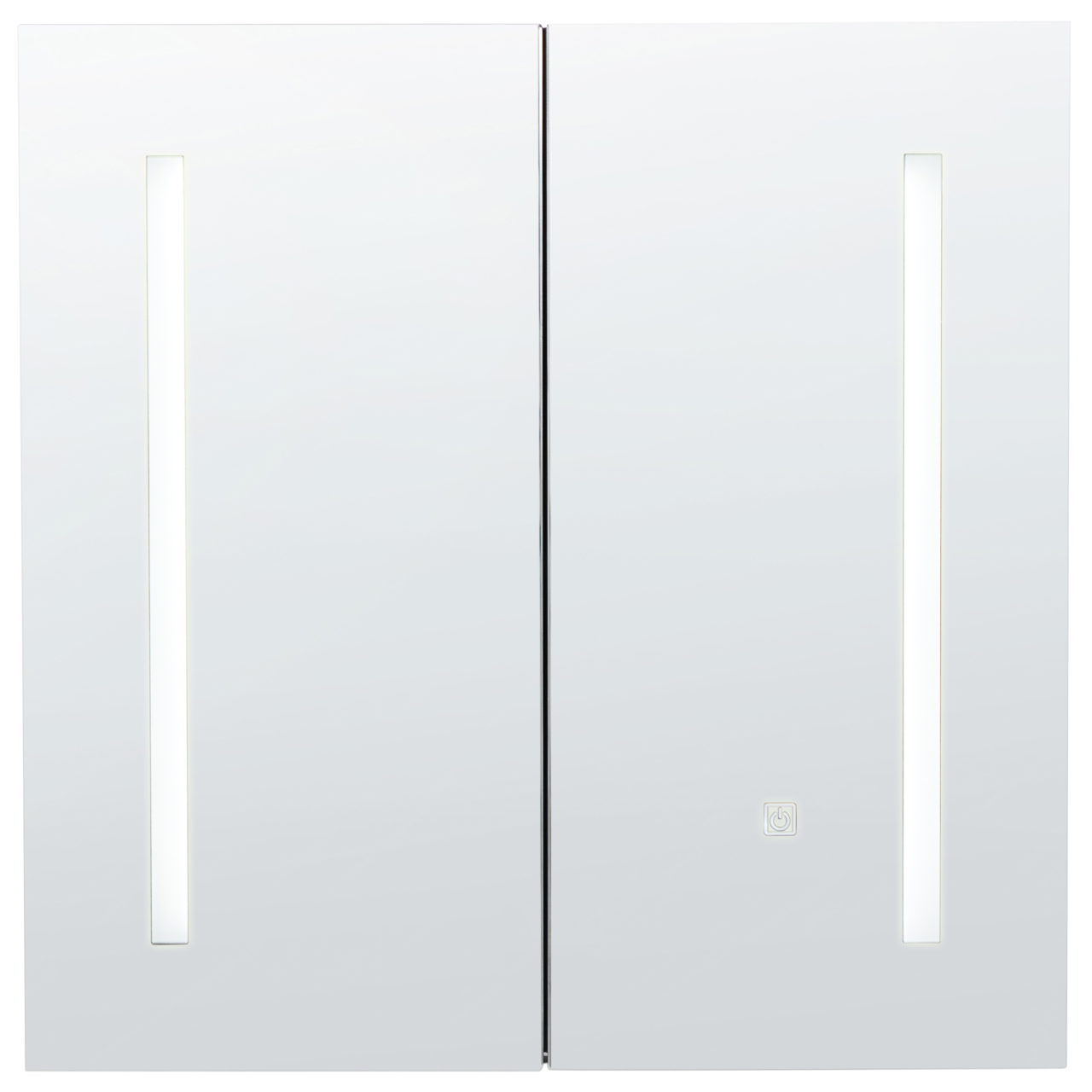 Dulap de baie suspendat cu oglindă LED CHABUNCO 60 cm 60 cm Negru [5]