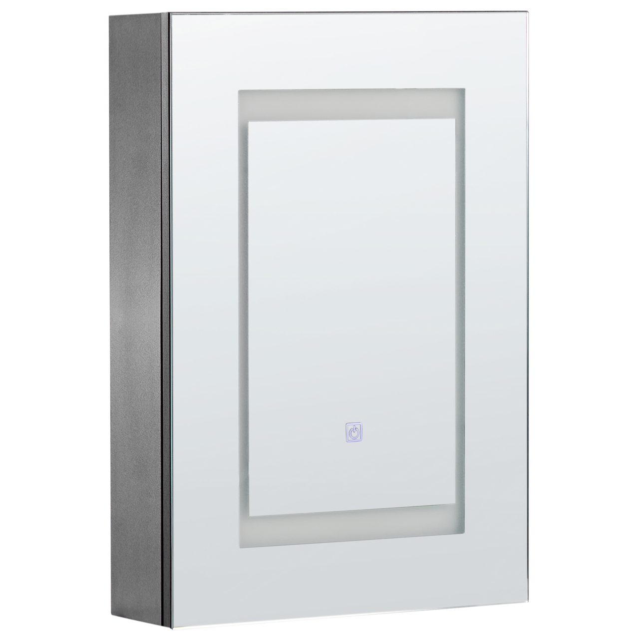 Wall-mounted Bathroom Cabinet with LED Mirror MALASPINA 40 cm 60 cm Black [2]
