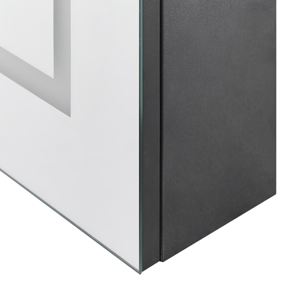 Dulap de baie suspendat cu oglindă LED MAZARREDO 60 cm 60 cm Negru [8]