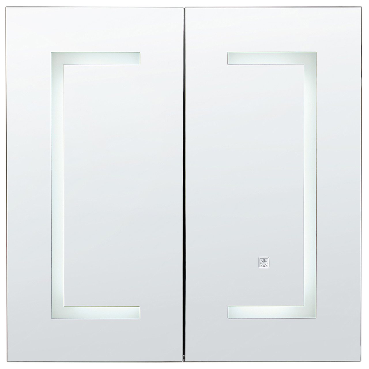 Dulap de baie suspendat cu oglindă LED MAZARREDO 60 cm 60 cm Negru [5]