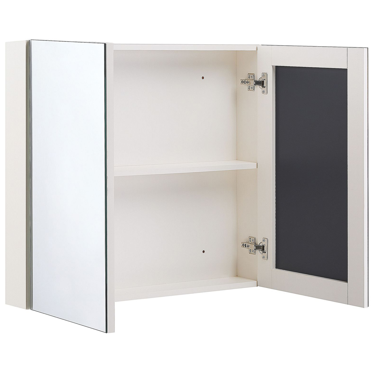 Bathroom Cabinet with Mirror NAVARRA 80 cm 70 cm White [4]