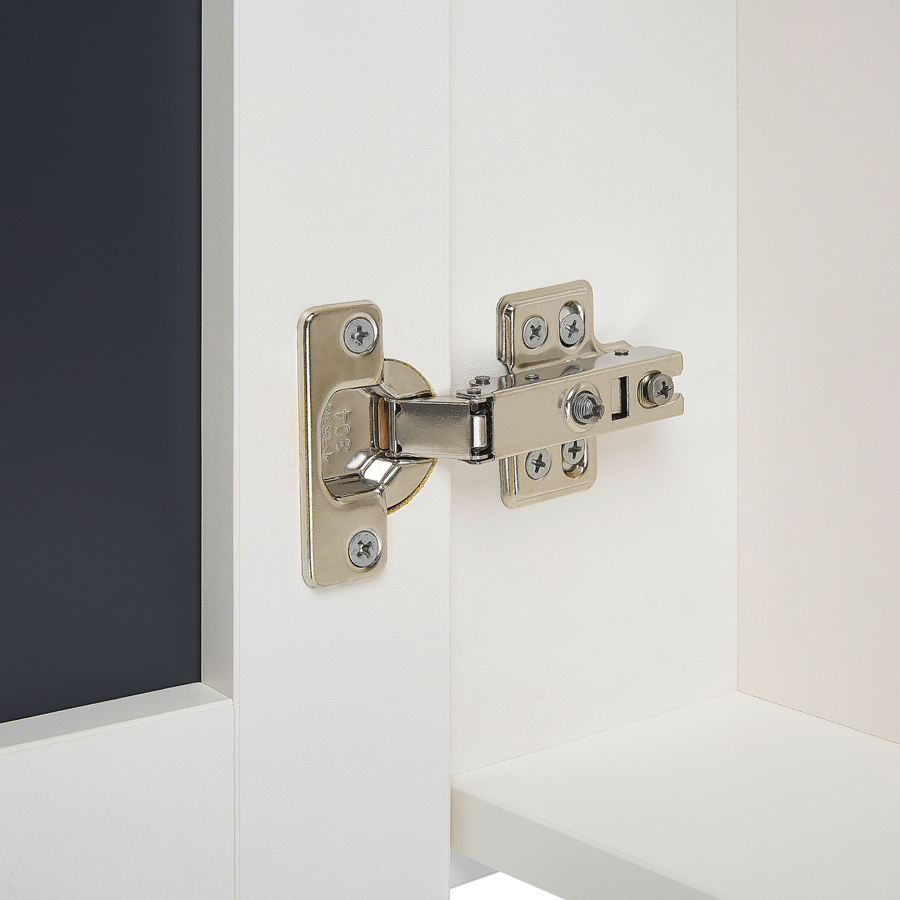 Bathroom Cabinet with Mirror NAVARRA 80 cm 70 cm White [7]