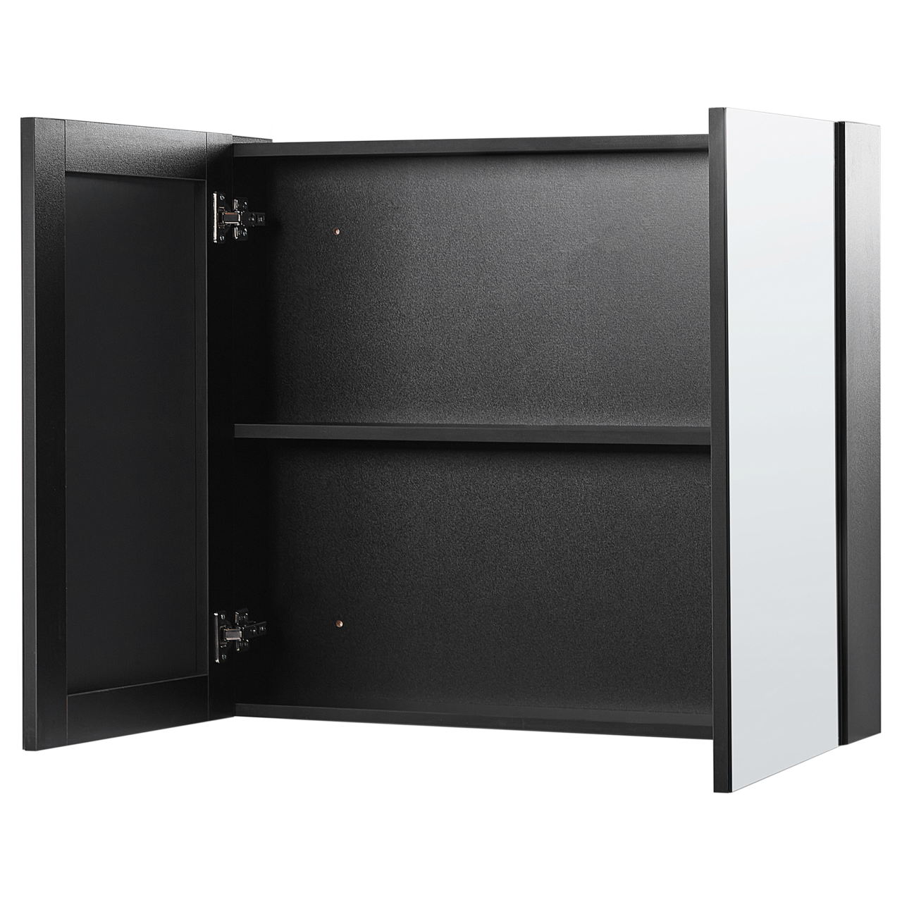 NAVARRA LED mirror wall cabinet 80 cm 70 cm Black [4]