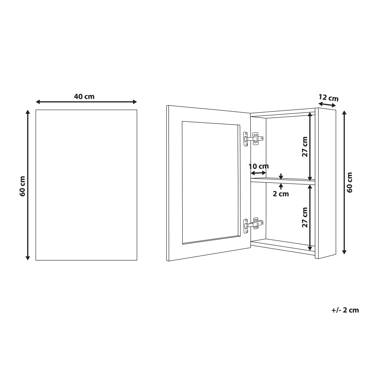 PRIMAVERA PRIMAVERA mirror hanging cabinet 40 cm 60 cm White [3]