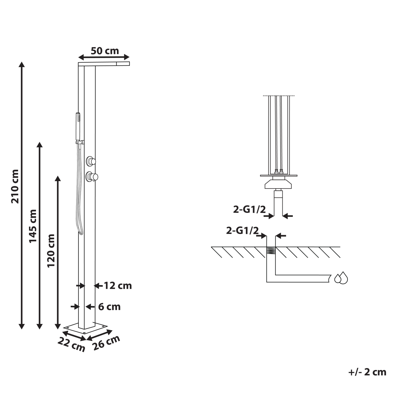 Portable garden shower LOTZORAI Silver [3]