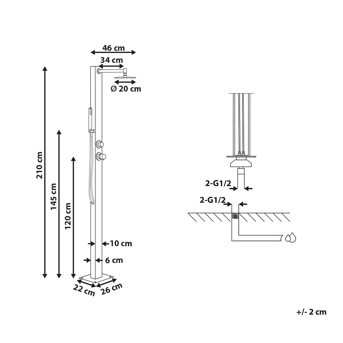 Portable garden shower OLZAI Silver [3]