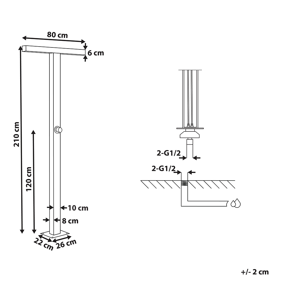 Portable garden shower URZULAI Silver [3]