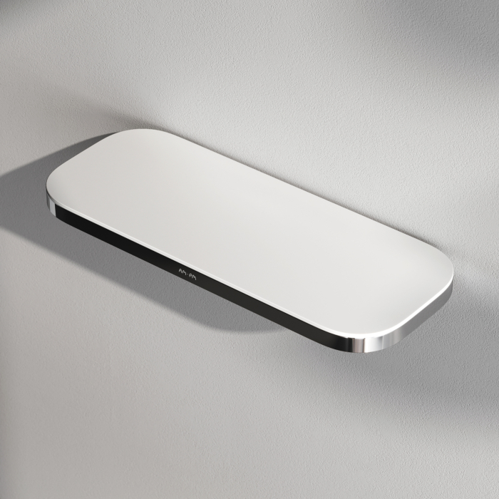 Etajera baie din metal si plastic AM.PM Func A8F37600, finisaj alb + cromat, un raft [3]