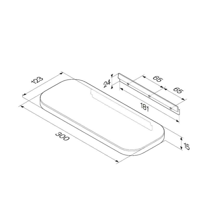 Etajera baie din metal si plastic AM.PM Func A8F37600, finisaj alb + cromat, un raft [6]