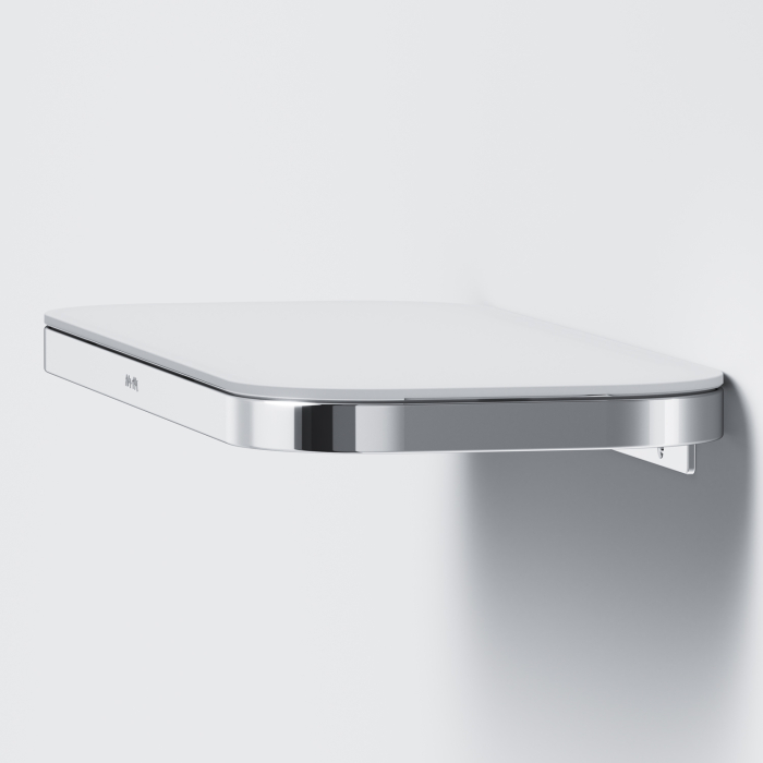 Etajera baie din metal si plastic AM.PM Func A8F37600, finisaj alb + cromat, un raft [4]