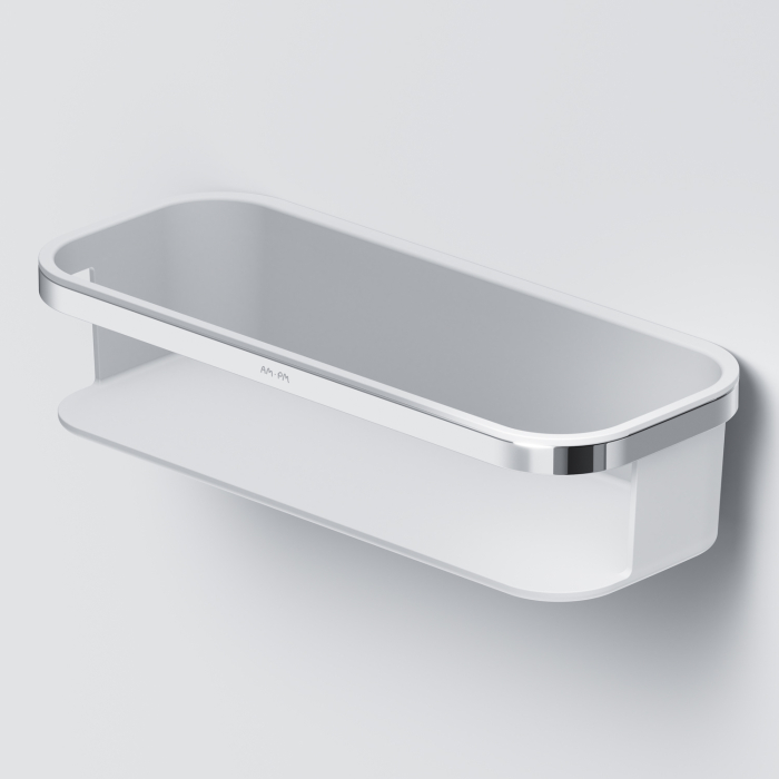 Etajera baie din metal si plastic AM.PM Func A8F53100, finisaj alb + cromat, un raft [7]