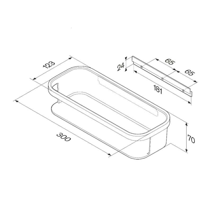 Etajera baie din metal si plastic AM.PM Func A8F53100, finisaj alb + cromat, un raft [6]