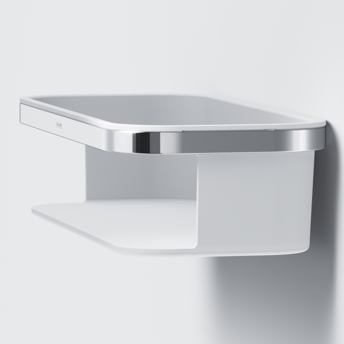 Etajera baie din metal si plastic AM.PM Func A8F53100, finisaj alb + cromat, un raft [2]