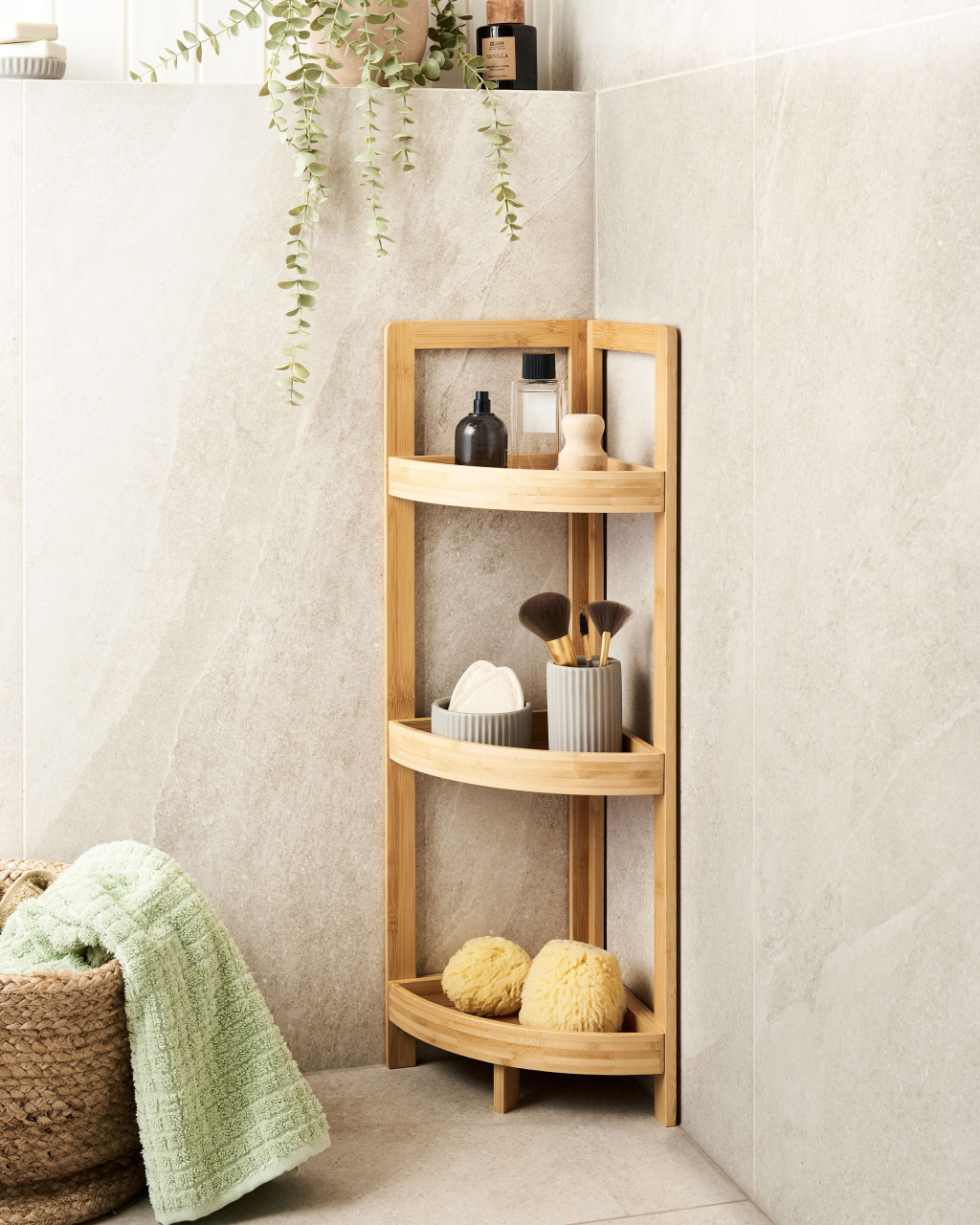 Corner shelf ILLAMPU Bamboo wood Light brown [1]