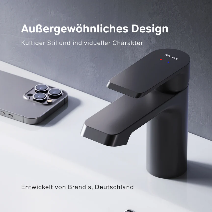 Flash Baterie monocomandă lavoar, negru mat [2]