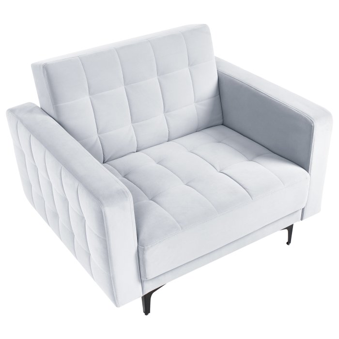 Fotoliu ABERDEEN Catifea Gri deschis [7]