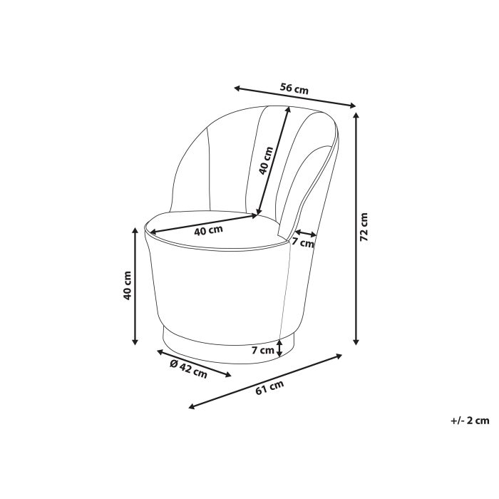 Fotoliu ALBY Catifea Negru [3]