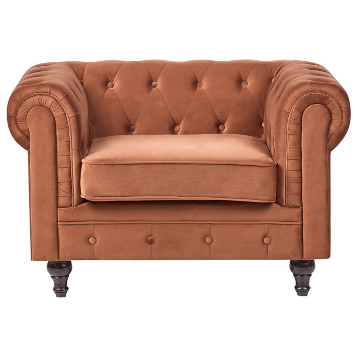 Fotoliu CHESTERFIELD Catifea Maro auriu [4]