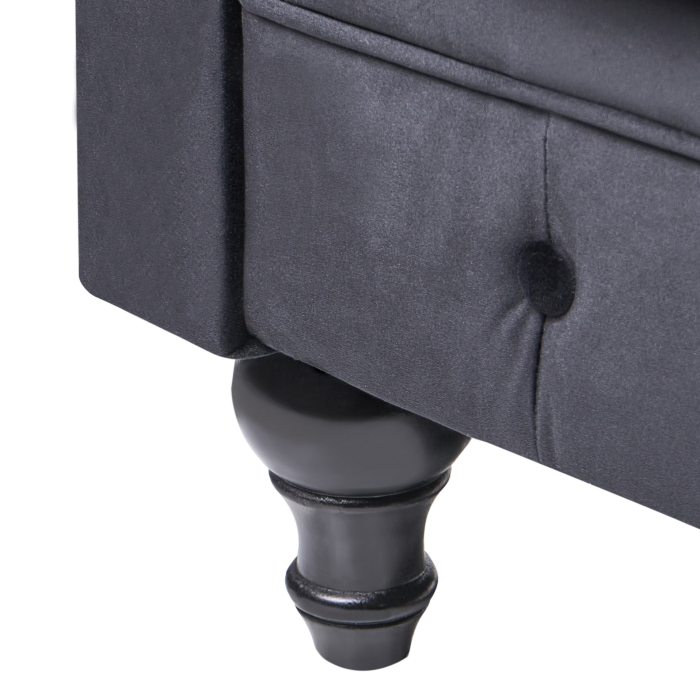 Fotoliu CHESTERFIELD Catifea Negru [11]