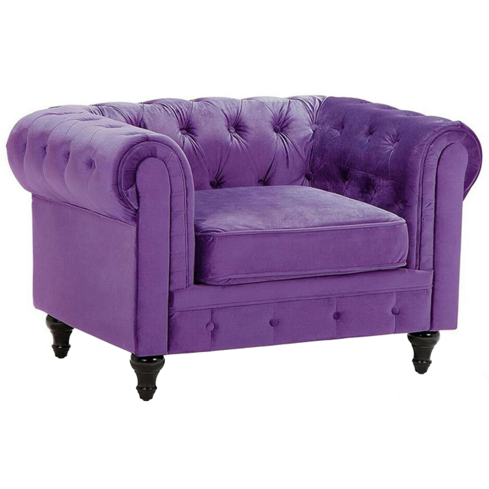 CHESTERFIELD armchair Purple velvet [2]