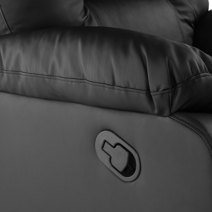 Recliner Armchair BERGEN Retractable Footrest Eco-leather Black [8]