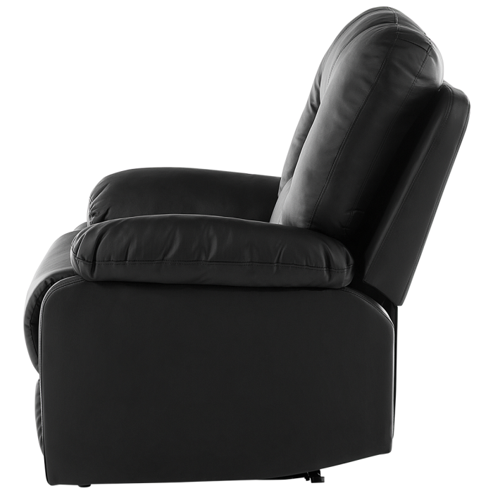 Recliner Armchair BERGEN Retractable Footrest Eco-leather Black [6]