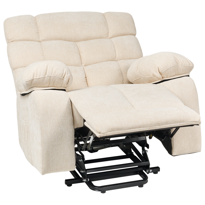 Fotoliu cu recliner electric ARES Suport pentru picioare retractabil  Bej deschis [2]