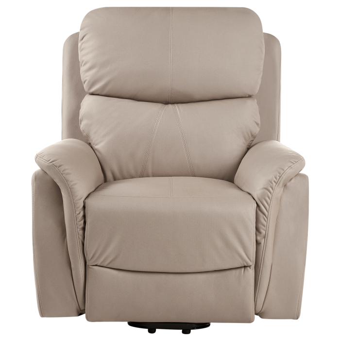 Set of 2 GLORIE electric recliner armchair with massage function Eco-leather Taupe [5]