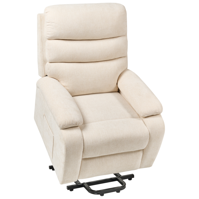 Fotoliu cu recliner electric RISE Suport pentru picioare retractabil  Bej deschis [7]