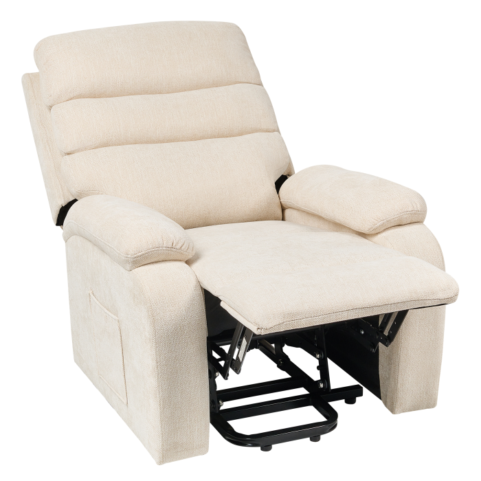 Fotoliu cu recliner electric RISE Suport pentru picioare retractabil  Bej deschis [2]